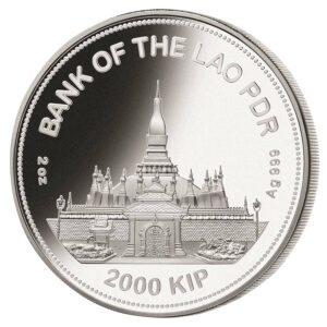 2021 Laos 2 Ounce Lunar Year of the Ox Jade Inlay Silver Proof Coin