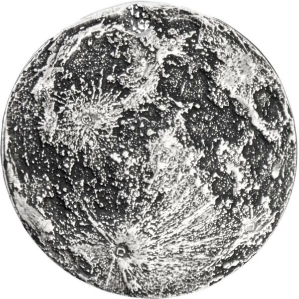 2020 7.08 Gram Earth's Moon Antique Finish .999 Silver Medal