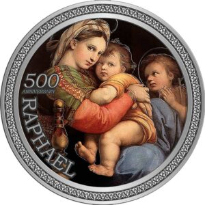2020 Ghana 50 Gram 500th Anniversary "Raphael" Madonna della Seggiola Silver Coin