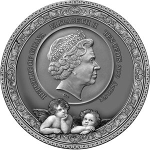 2020 Ghana 50 Gram 500th Anniversary Raphael - Madonna della Seggiola Silver Coin