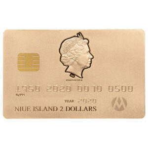 2020 Niue 1.5 Ounce Matte Finish Gold Credit Card Silver Coin