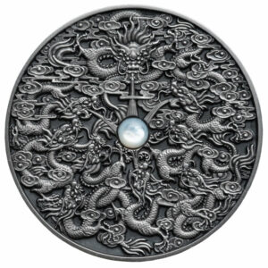 2020 Niue 2 Ounce Chinese Legends Nine Dragons Ultra High Relief Antique Finish Silver Coin