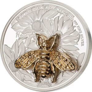 2021 Samoa 3 X 1 Ounce Golden Insect 3D Shaped Honeybee Silver Proof Coin