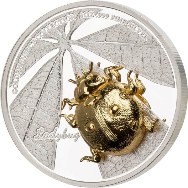 2021 Samoa 3 X 1 Ounce Golden Insect 3D Shaped Ladybug Silver Proof Coin