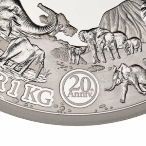 2019 Samoa 1 Kilogram Mastersize Elephant 20th Anniversary Silver Coin