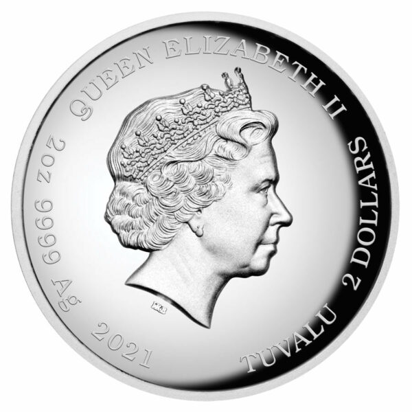 2021 Tuvalu 2 Ounce Homer Simpson High Relief Silver Coin