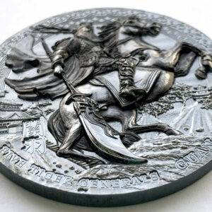 Guan Yu Five Tiger Generals Black Proof Silver Coin