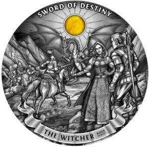 2020 Niue 1 Kilogram Witcher Sword of Destiny High Relief Antique Finish Silver Coin