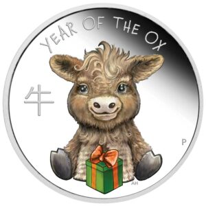 2021 Australia 1/2 Ounce Baby Ox Color Silver Proof Coin