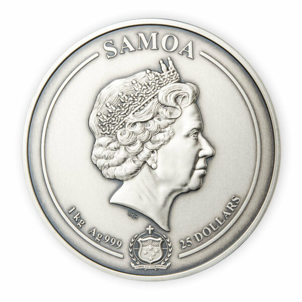 2021 Samoa 1 Kilogram Aztec Empire Multilayer Silver Coin