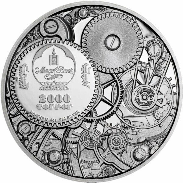 2020 Mongolia 3 Ounce Mechanical Bee Clockwork Evolution Silver Coin