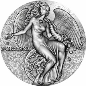 2021 Cameroon 2 Ounce Fortuna Celestial Beauty High Relief Antique Finish Silver Coin