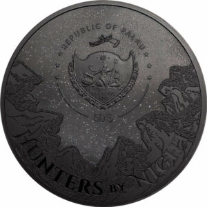 2021 Palau 1 Kilogram Hunters by Night Black Panther Obsidian High Relief Silver Coin