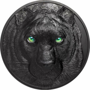 2021 Palau 1 Kilogram Hunters by Night Black Panther Obsidian Silver Coin