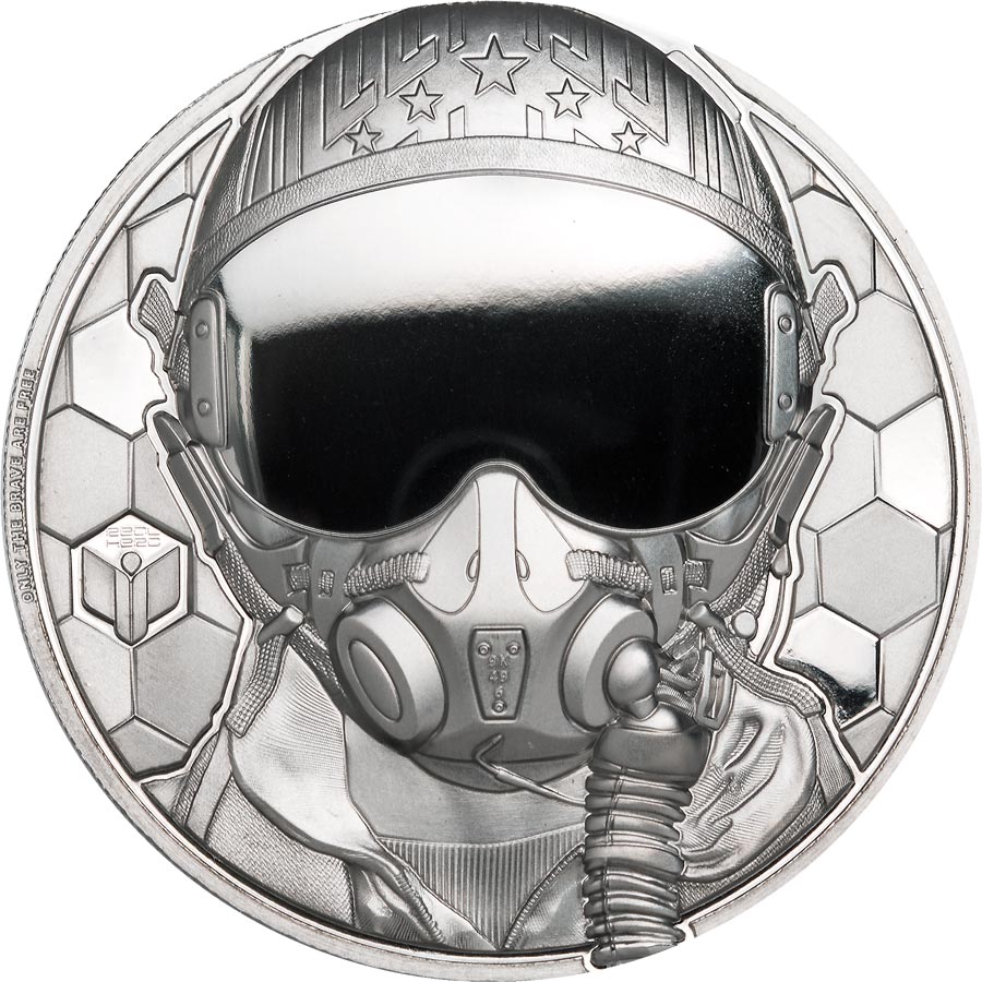 2020 Cook Islands 1 Ounce Real Heroes Fighter Pilot Ultra High Relief Platinum Proof Coin