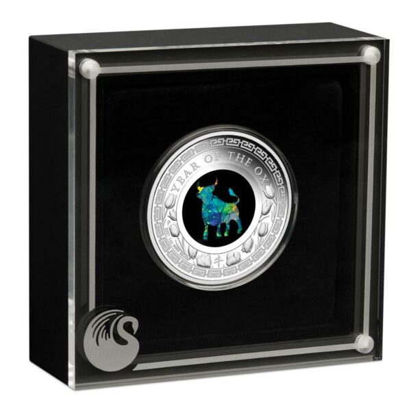 2021 Australian 1 Ounce Lunar Ox Opal Series Silver Proof Coin