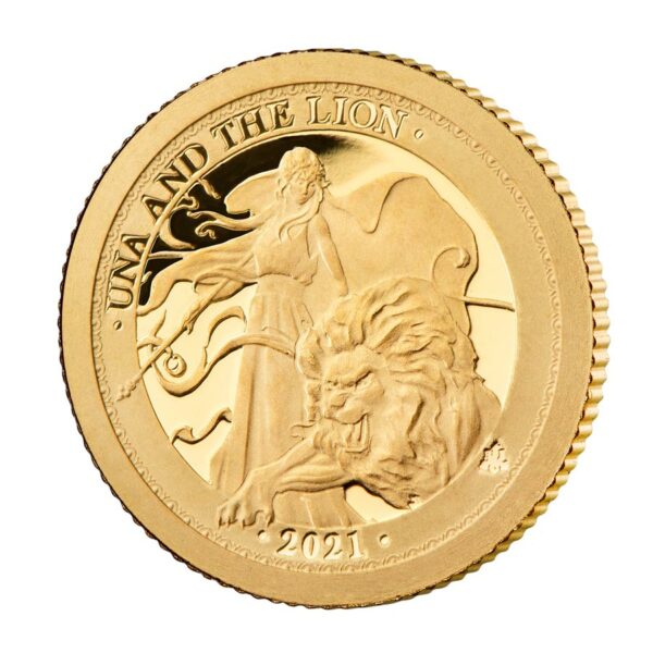 2021 St. Helena 1/4 Ounce Una & the Lion Gold Proof Coin