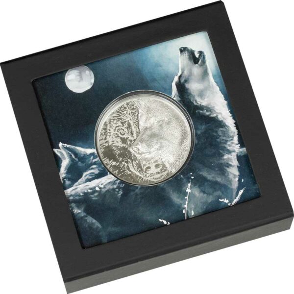 3 Ounce Mystic Wolf Ultra High Relief Silver Proof Coin