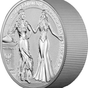 2020 Germania 5 Ounce Allegories Italia and Germania 25 Marks Silver Round