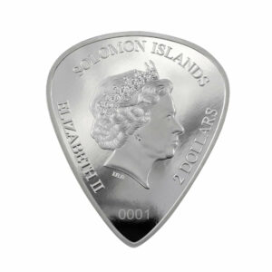 2021 Solomon Islands 1 Ounce 75th Anniversary Fender Guitar Pick Proof-like Silver Coin