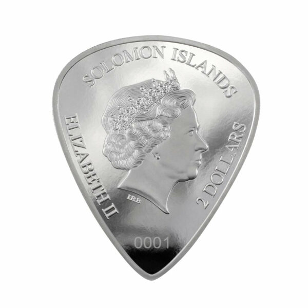 2021 Solomon Islands 1 Ounce 75th Anniversary Fender Guitar Pick Proof-like Silver Coin