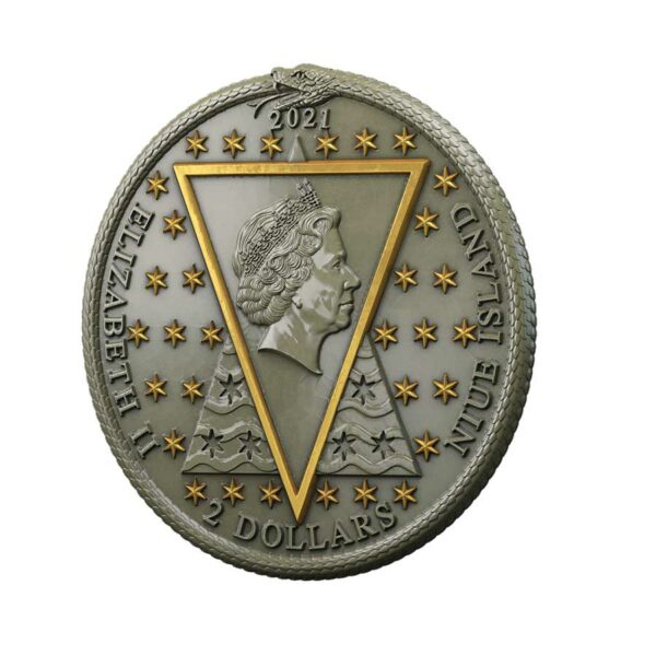 2021 Niue 2 Ounce Nicolas Flamel - Philosopher's Stone Silver Coin