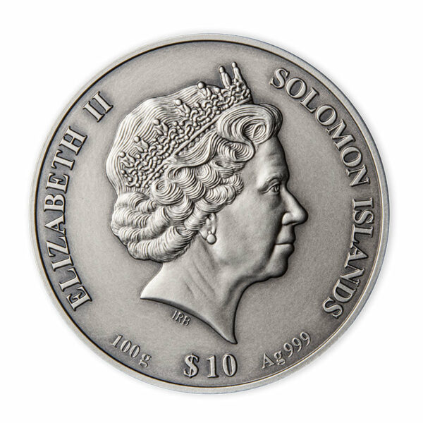 2021 Solomon Islands 100 Gram 4-Layer Pantheon High Relief Silver Coin