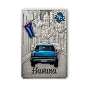 2021 Samoa 2 Ounce Havana City Edition Splash of Color Silver Coin