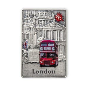 2021 Samoa 2 Ounce London City Edition Splash of Color Silver Coin