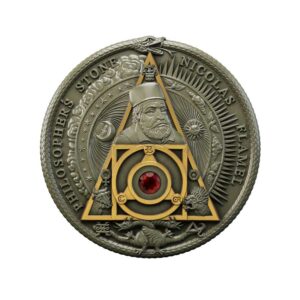2021 Niue 2 Ounce Nicolas Flamel - Philosopher's Stone High Relief Gilded Silver Coin