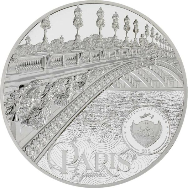 2021 Palau 1 Kilogram Tiffany Art Metropolis - Paris Ultra High Relief Silver Coin