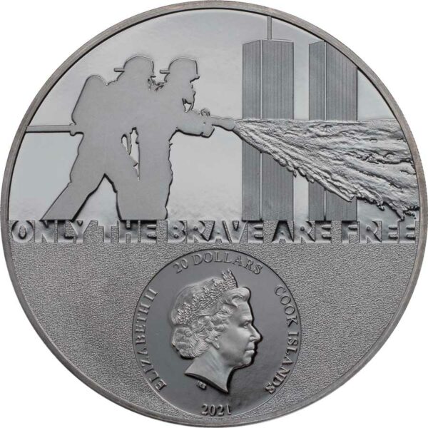 2021 Cook Islands 3 Ounce Real Heroes - Firefighter Ultra High Relief Silver Coin