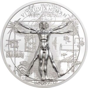 2021 Cook Islands 1 Ounce X-Ray Vitruvian Man Ultra High Relief Silver Proof Coin