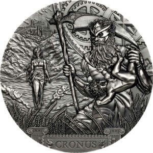 2021 Cook Islands 3 Ounce Titan Cronus Ultra High Relief Antique Finish Silver Coin