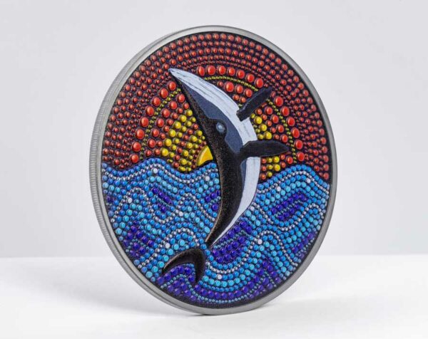 2021 Palau 3 Ounce The Whale DOT Art Silver Coin