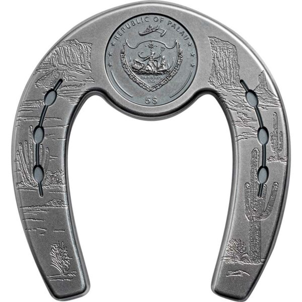2021 Palau 1 Ounce Lucky Horseshoe Ultra High Relief Silver Coin
