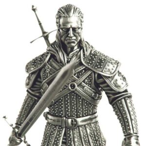 2021 Niue 1 Kilogram Witcher Geralt of Rivia White Wolf Figurine Silver Coin