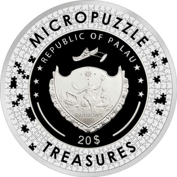 2021 Palau Reverie by Mucha Micropuzzle Treasures Silver Coin