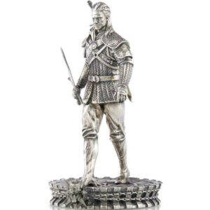 The Witcher Geralt of Rivia White Wolf Figurine Silver Coin
