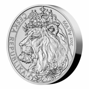 2021 Niue 2 Ounce Czech Lion BU Silver Coin
