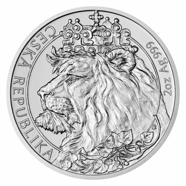 2021 Niue 2 Ounce Czech Lion Brilliant Uncirculated Silver Coin