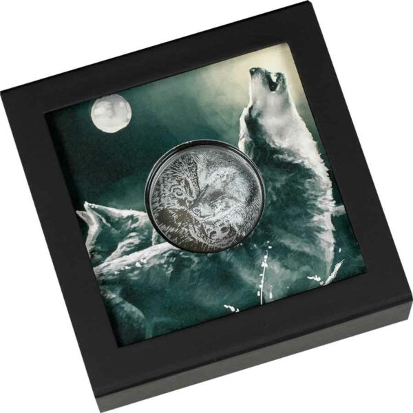 2021 Mongolia 2 Ounce Mystic Wolf Ultra High Relief Silver Coin