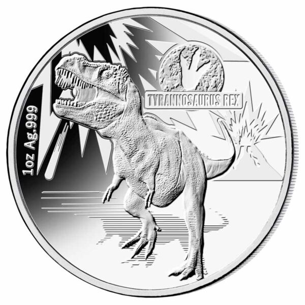 2021 Solomon Islands 1 Ounce Tyrannosaurus Rex Silver Proof Coin