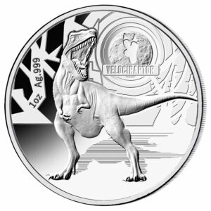 2021 Solomon Islands 1 Ounce Velociraptor Silver Proof Coin