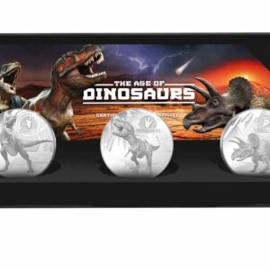 2021 Solomon Islands 3 X 1 Ounce Dinosaurs Silver Proof Coin Collection