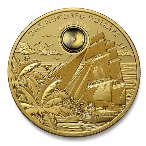 2018 Barbados 2 Ounce Spirit Coins - Rum Gold Proof Coin