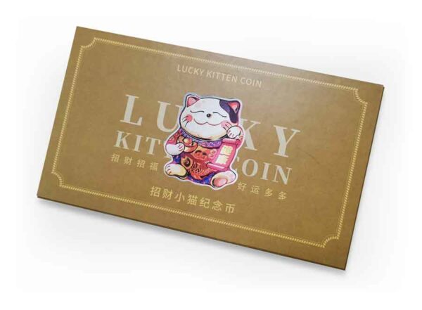 Lucky Kitten Shaped Color Silver Coin