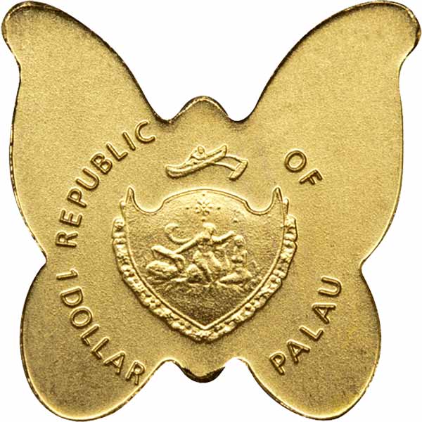 1/2 Gram Butterfly Sculptured BU Gold Coin