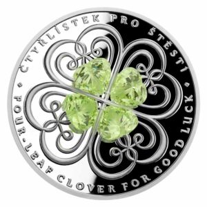 2021 Niue 1 Ounce Crystal Four Leaf Clover Silver Proof Coin