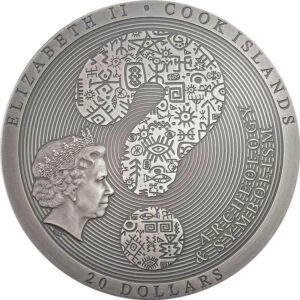 2021 Cook Islands 3 Ounce Aztec Coyolxauhqui Stone High Relief Silver Coin